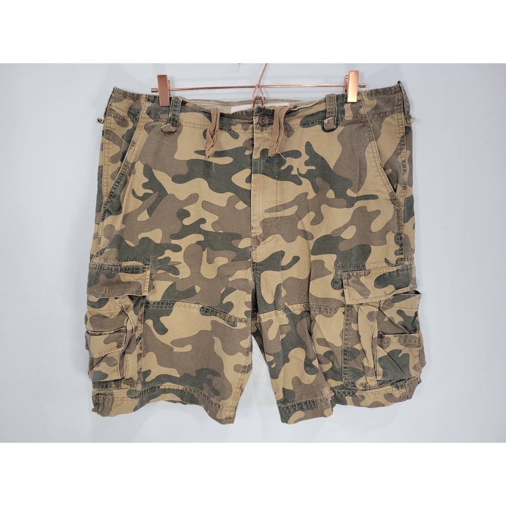 Wonderwall Mens‎ Camo Cargo Shorts Size 36 Broken-In Vintage Surf Utility Cotton